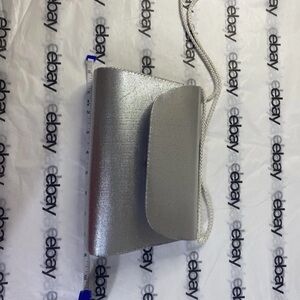 Vintage La Regale Silver Metallic Evening Shoulder Purse Clutch With Strap